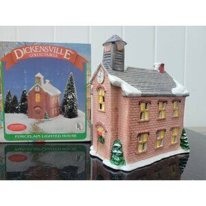 DICKENSVILLE NOMA Porcelain House Clock Christmas Village Accesories Decor 1989